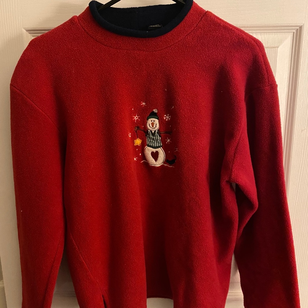Vintage sweater- snowman embroidered